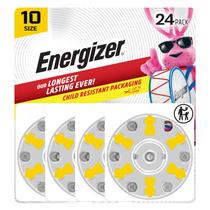 Baterias para aparelhos auditivos Energizer tamanho 10, Yellow Tab, pacote com 24 Baterias para aparelhos auditivos Energizer tamanho 10, Yellow Tab, pacote com 24