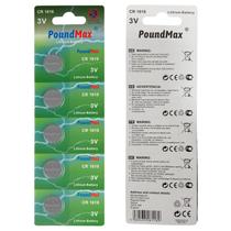 Baterias PoundMax CR1616 3V de lítio tipo botão, pacote com 5 Baterias PoundMax CR1616 3V de lítio tipo botão, pacote com 5