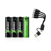 Baterias recarregáveis Coast ZITHION-X AA 2400mAh 1,5 V, pacote com 4