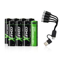 Baterias recarregáveis Coast ZITHION-X AA 2400mAh 1,5 V, pacote com 8