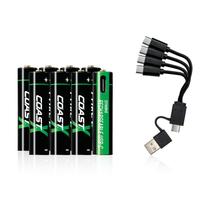 Baterias recarregáveis Coast ZITHION-X AAA 1,5 V 750 mAh, pacote com 8