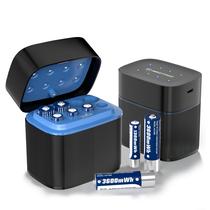 Baterias recarregáveis de lítio Maxfree AAA e AA, kit com 8 unidades