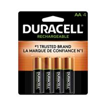 Baterias recarregáveis Duracell AA 2500mAh, pacote com 4