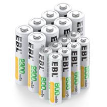 Baterias recarregáveis EBL 16 conjuntos AA 2300mAh e AAA 800mAh