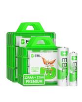 Baterias recarregáveis EBL AA 2800mAh x12 e AAA 1100mAh x12