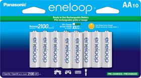 Baterias Recarregáveis Eneloop Panasonic BK-3MCCA10FA AA x10 Baterias Recarregáveis Eneloop Panasonic BK-3MCCA10FA AA x10