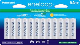 Baterias Recarregáveis Eneloop Panasonic BK-3MCCA12FA AA Baterias Recarregáveis Eneloop Panasonic BK-3MCCA12FA AA