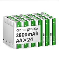 Baterias recarregáveis Granicell AA 2800mAh 1,2 V, pacote com 24 Baterias recarregáveis Granicell AA 2800mAh 1,2 V, pacote com 24