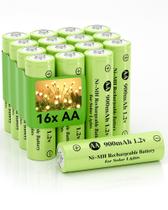 Baterias recarregáveis Howardly Ni-MH AA 900mAh 1,2 V (16 unidades)