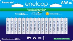 Baterias recarregáveis Panasonic eneloop AAA 2100 Cycle 16 Pack