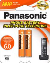 Baterias recarregáveis Panasonic HHR4DPA AAA 750mAh 1,2 V, pacote com 2