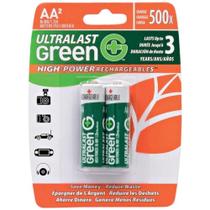 Baterias recarregáveis Ultralast ULGHP2AA AA 2400mAh, pacote com 2 Baterias recarregáveis Ultralast ULGHP2AA AA 2400mAh, pacote com 2