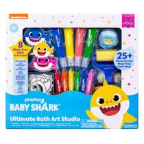 Bath Art Studio Baby Shark Ultimate com toalha e lápis de cor de banho