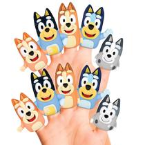 Bath Finger Puppets Ginsey Bluey 10 peças educacionais Bath Finger Puppets Ginsey Bluey 10 peças educacionais