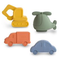 Bath Toys Play Set Mushie Vehicles 100% silicone de qualidade alimentar Bath Toys Play Set Mushie Vehicles 100% silicone de qualidade alimentar