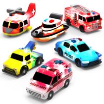Bath Toys Tub Works Emergency Cars Light Up, pacote com 6 crianças