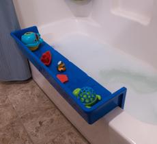 Bathtub Splash Guard e Bath Shelf Tub Topper para crianças azul