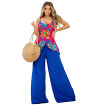 Batinha Alcinha Estampada Floral Moda Praia Casual Verão 2024 Batinha Alcinha Estampada Floral Moda Praia Casual Verão 2024