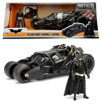 Batman e Batmobile - Batmóvel Tumbler Preto The Dark Knight - Hollywood Rides - 1/24 - Jada