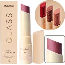 Batom Cremy Matte Glass Ruby Rose Aveludado Resistente Água Batom Cremy Matte Glass Ruby Rose Aveludado Resistente Água