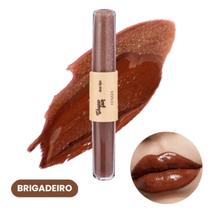 Batom Duo Lips Matte e Gloss Choco Fun Fenzza 2 em 1 -