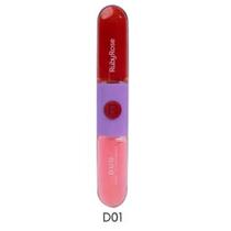 Batom Gloss Duo 2 em 1 Mood Ruby Rose Gloss + Batom líquido
