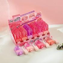 Batom lip gloss glitter formato picolé mudança de cor brilho natural - Filó Modas