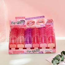 Batom lip gloss glitter formato picolé mudança de cor com brilho natural