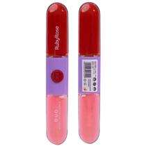 Batom Líquido Gloss Duo 2 Em 1 Ruby Rose HBF569