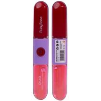 Batom Líquido Gloss Duo 2 Em 1 Ruby Rose HBF569