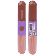 Batom Líquido Gloss Duo 2 Em 1 Ruby Rose HBF569