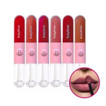 Batom Líquido + Gloss Duo Ruby Rose HB-F568-1 Cores 9,6ml Batom Líquido + Gloss Duo Ruby Rose HB-F568-1 Cores 9,6ml