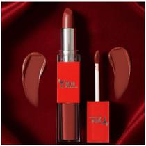 Batom Líquido Matte 2 em 1 Vermelho Alta Cobertura e Longa Duração Bello Charme