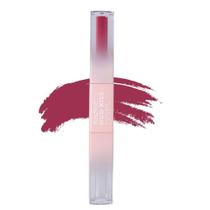Batom Líquido Ruby Rose Duo Kiss Matte 2 em 1 Alta Cobertura Com Gloss