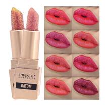 Batom Pink 21 Com Glitter