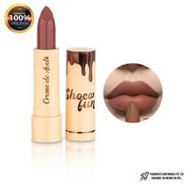 Batom Soft Matte Chocofun da Fenzza Cor Creme de Avelã