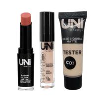 Batom Ultra Matte Base Líquida Matte Corretivo Facial Cor Vibrante Longa duração Hidratante Unimakeup