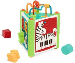 Battat Activity Cube &amp Shape Sorter 8 Formas &amp Labirinto de Contas Música &amp Luzes Brinquedo de Aprendizagem para Crianças, Crianças Diversão na Selva! Centro de Atividades 2 Anos +
