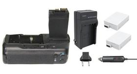 Battery Grip BG-E8 + 2 Baterias LP-E8 MemoryTec + Carregador compatível com Canon T2i / T3i / T4i / T5i
