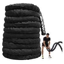 Battle Rope Glitenniy Black de 30 pés para academia doméstica com 2,54 cm de diâmetro