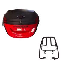 Baú 34 litros Vermelho com Bagageiro para CG Start e Fan 160