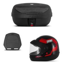 Baú 45 Litros Pro Tork + Capacete Sport Moto 788
