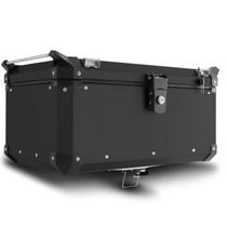 Baú Alumínio Escovado Top Case 56 Litros Super Adventure Universal para Moto Acessório Armazenamento Viagem Aventura Transporte Segurança