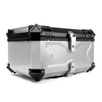 Baú Alumínio Moto 65L X Universal Bauleto C/ Suporte Bagageiro Cores:Prata Baú Alumínio Moto 65L X Universal Bauleto C/ Suporte Bagageiro Cores:Prata