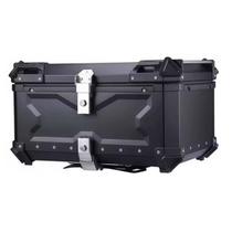 Baú Alumínio Moto 65L X Universal Bauleto C/ Suporte Bagageiro Cores:Preto