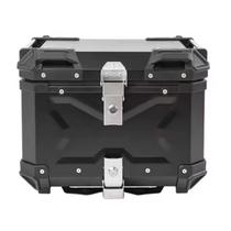 Baú Alumínio Universal Moto 45L X Bauleto Suporte Bagageiro Cores:Preto