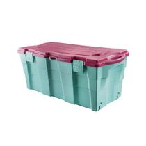 Baú Aqua 40x45x94cm 100L Verde e Rosa