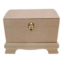 Baú Baulado Colonial Liso P Em MDF Com Fecho E Dobradiça Baú Baulado Colonial Liso P Em MDF Com Fecho E Dobradiça