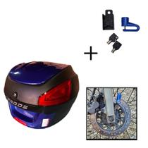 Baú Bauleto 29l Awa + Cadeado Trava Disco Moto Antifurto