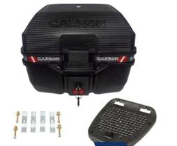 Baú / Bauleto 33 litros Para Moto - Modelo Carbon - Capacidade Para 1 Capacete - Marca Glider